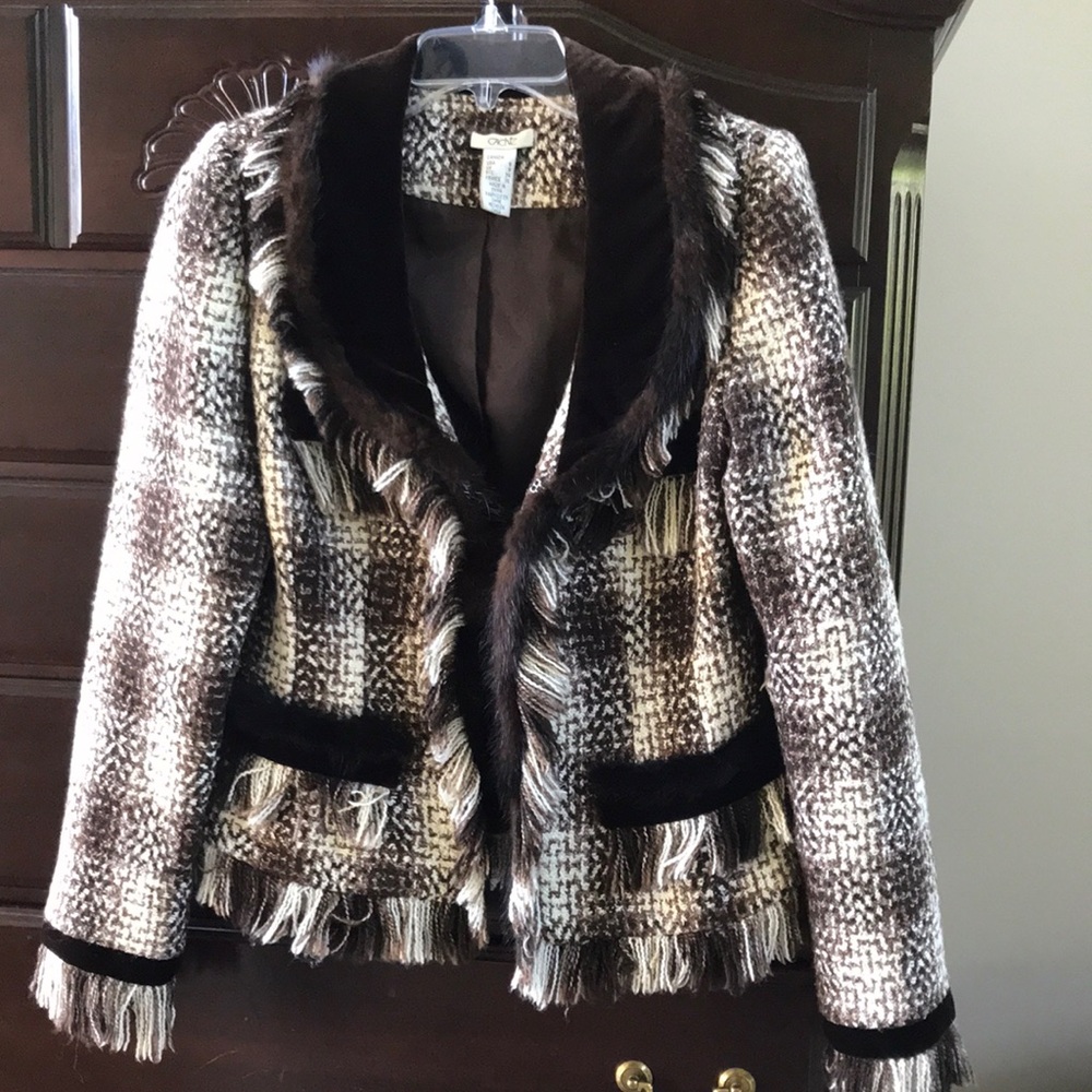 Super cute multi brown/cream colored jacket.